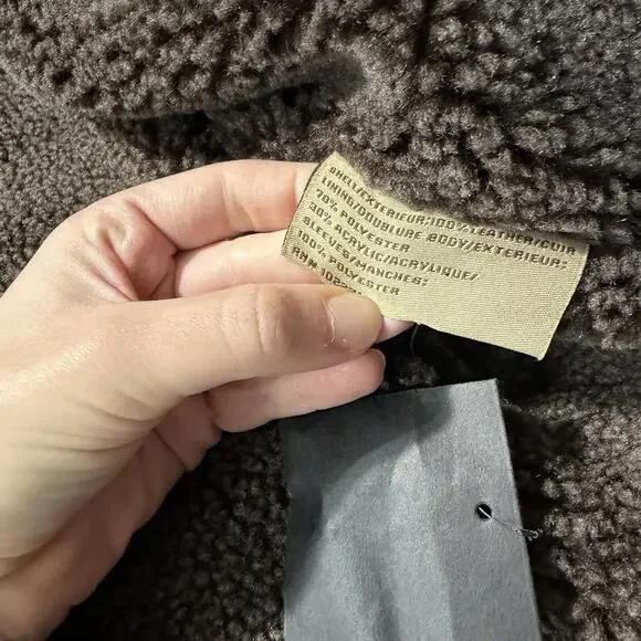 VTG Columbia Mens Suede Leather Barn Chore Jacket Sherpa Lined XXL Brown Zip - Picture 8 of 13